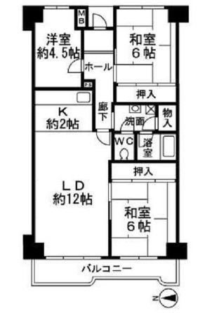 神戸市中央区港島中町のマンションの間取り