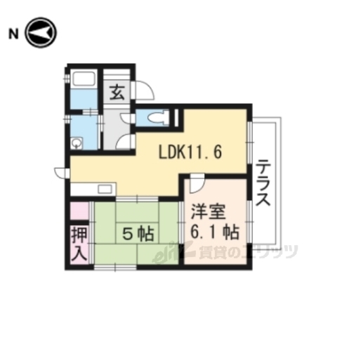 甲賀市水口町北泉のアパートの間取り