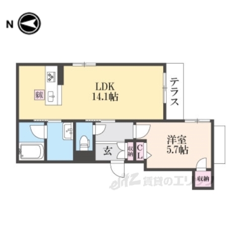 城陽市枇杷庄のマンションの間取り