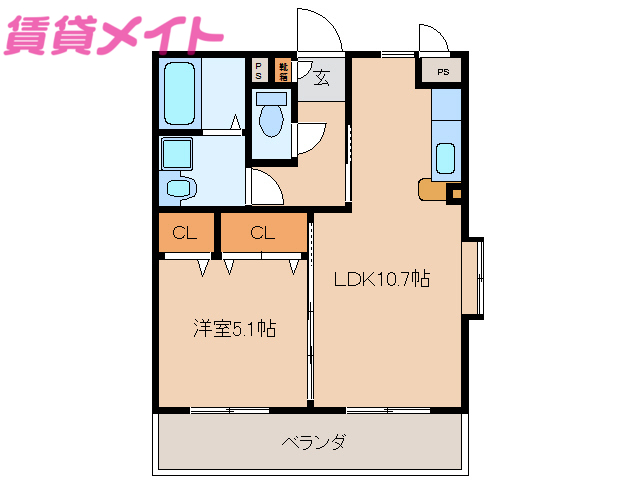 多気郡明和町大字佐田のマンションの間取り