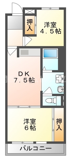 守口市梶町のマンションの間取り