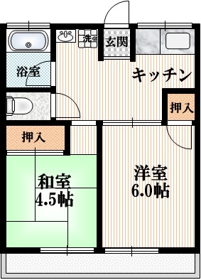 東村山市廻田町のアパートの間取り