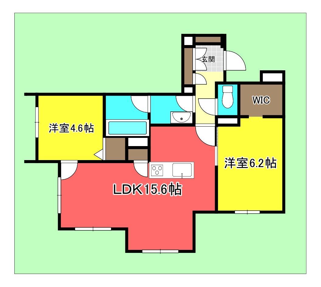 安芸郡海田町南幸町のマンションの間取り