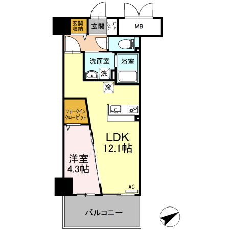 広島市西区竜王町のマンションの間取り