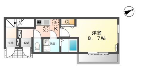 小田原市小台のアパートの間取り