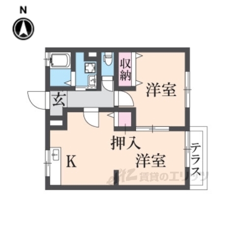 福知山市字天田のアパートの間取り