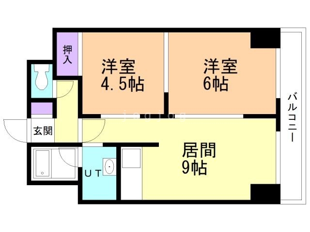 札幌市厚別区大谷地東のマンションの間取り