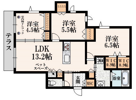 足立区島根のマンションの間取り