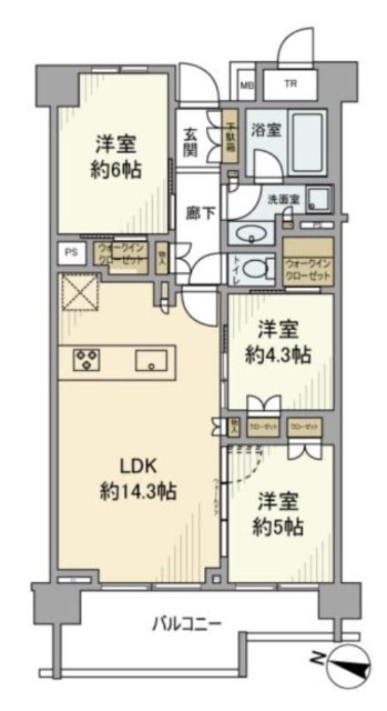 Ｂｒｉｌｌｉａ大島Ｐａｒｋｓｉｄｅの間取り