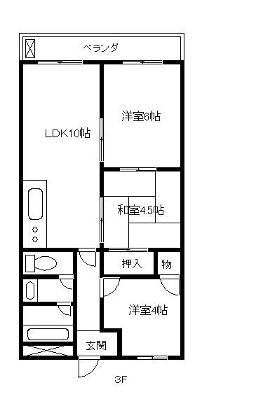 稲毛コーポビアネーズ(マンスリーマンション）の間取り