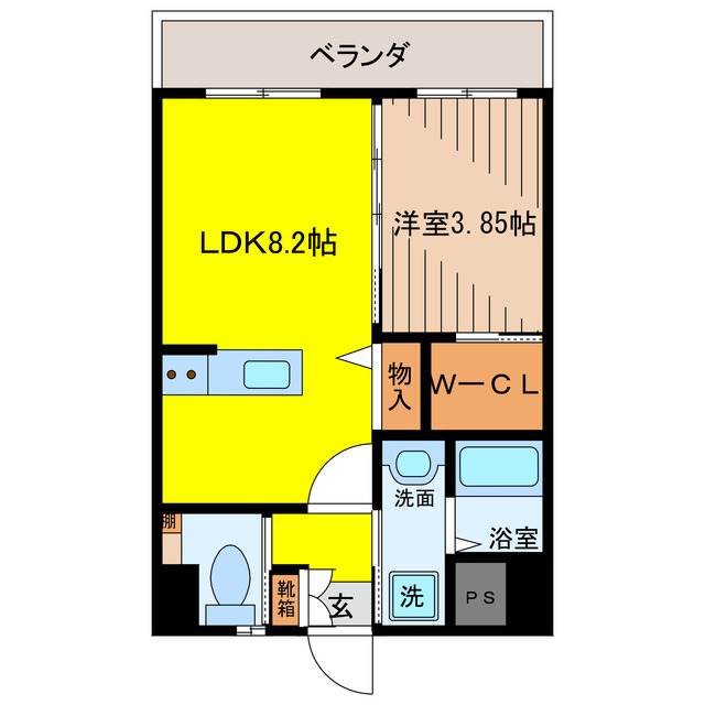 那覇市楚辺のマンションの間取り