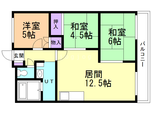 札幌市白石区菊水七条のマンションの間取り