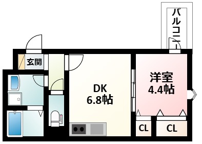 吹田市泉町のアパートの間取り