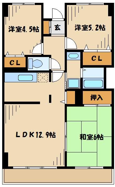 横浜市青葉区藤が丘のマンションの間取り