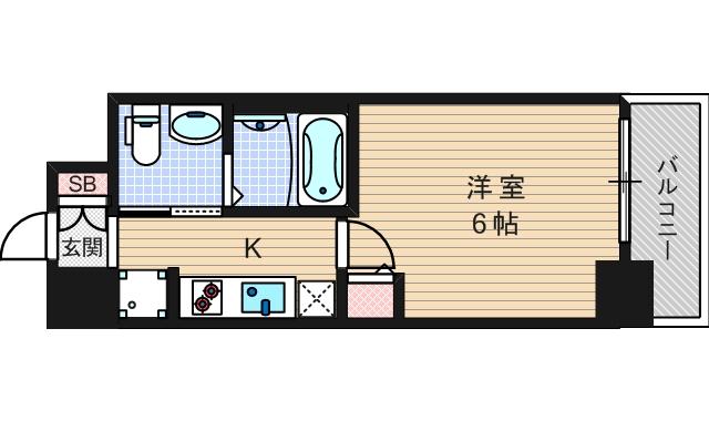 エステムプラザ難波WESTリバークロスの間取り