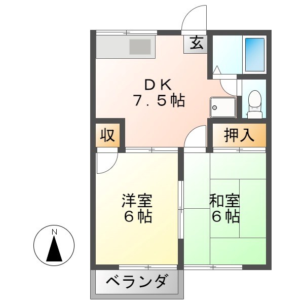 オータム福岡の間取り