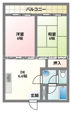 寝屋川市大成町のマンションの間取り