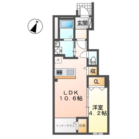 足柄上郡開成町延沢のアパートの間取り