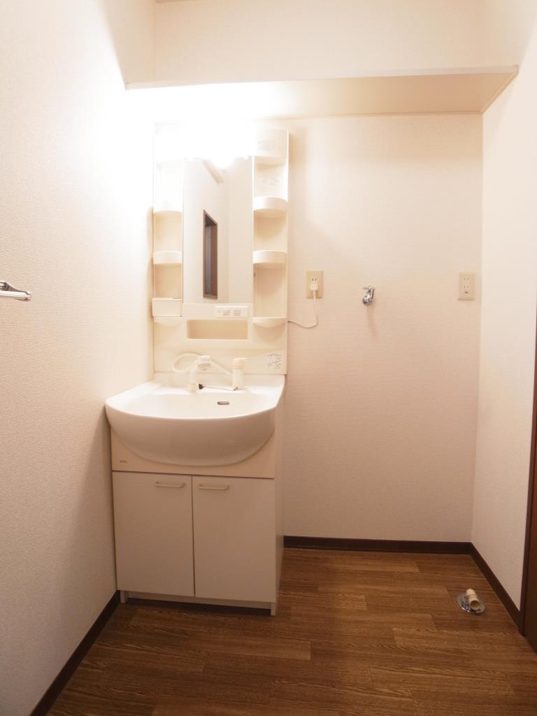 洗面設備　忙しい朝もお任せ、洗髪洗面化粧台