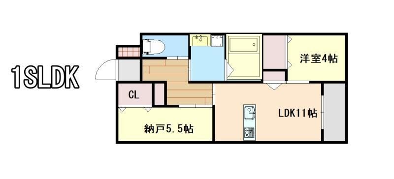 岡山県岡山市南区福島１（アパート）の賃貸物件の間取り