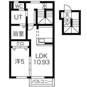 藤岡市下栗須のアパートの間取り