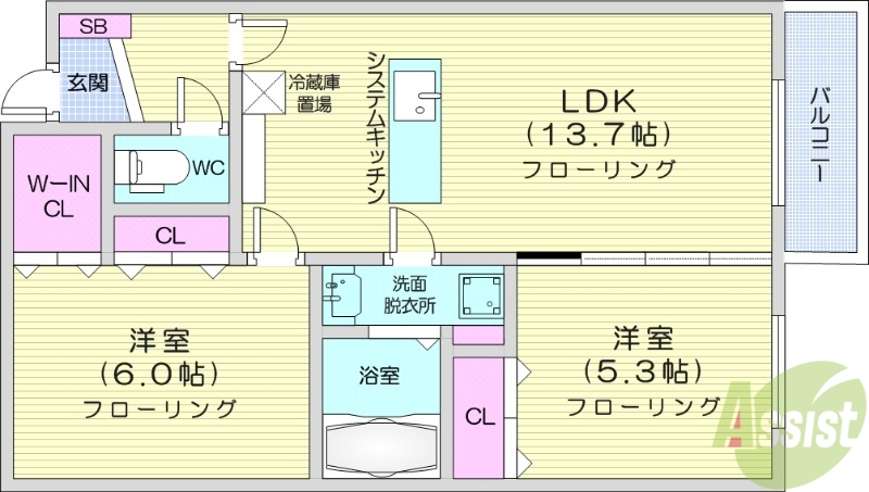 Graneige Yamahanaの間取り