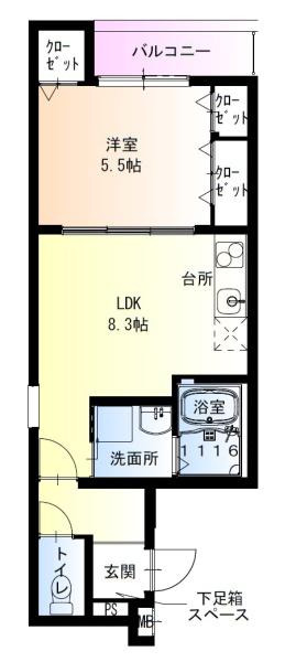 フジパレス西取石３番館の間取り