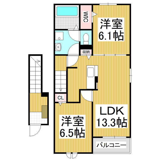 伊那市狐島のアパートの間取り