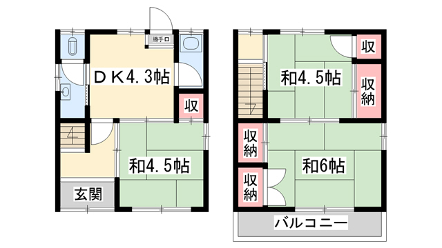 名古山樽貸家　北の間取り