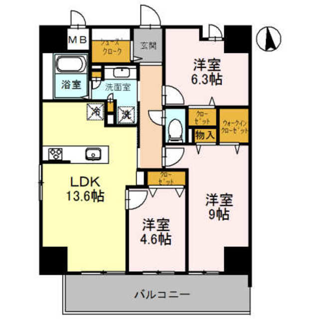 【伊丹市伊丹のマンションの間取り】