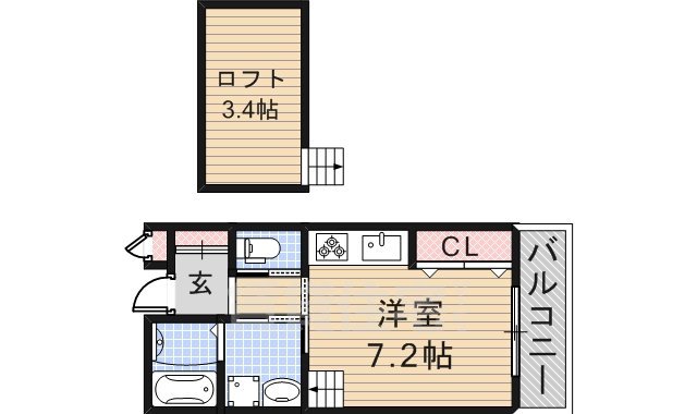 【茨木市蔵垣内のアパートの間取り】