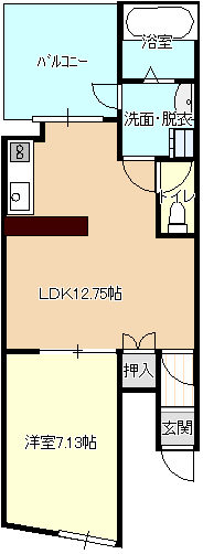 フラッツ帷子ノ辻の間取り