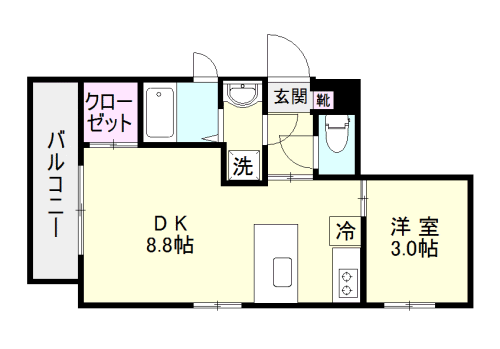 鹿児島市宇宿のマンションの間取り