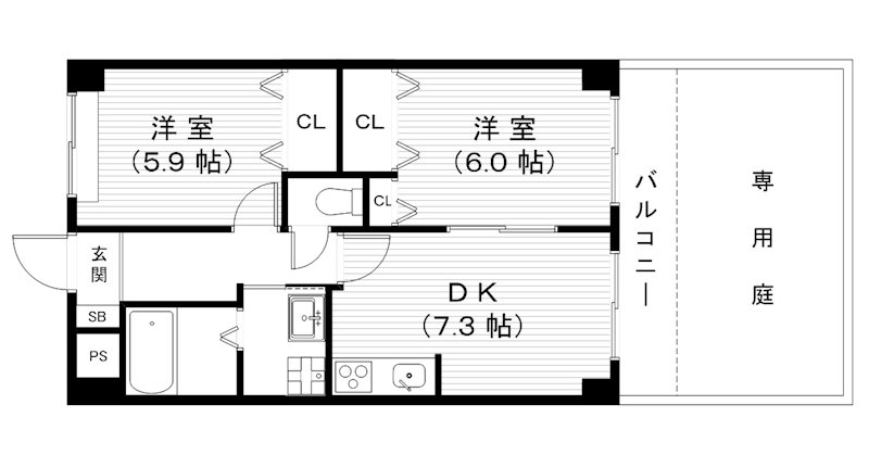 草津市橋岡町のマンションの間取り