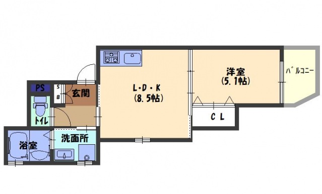 フォレストクリエオーレ上島町壱番館の間取り