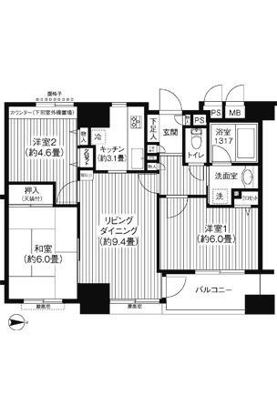 コスモ所沢グランステージの間取り