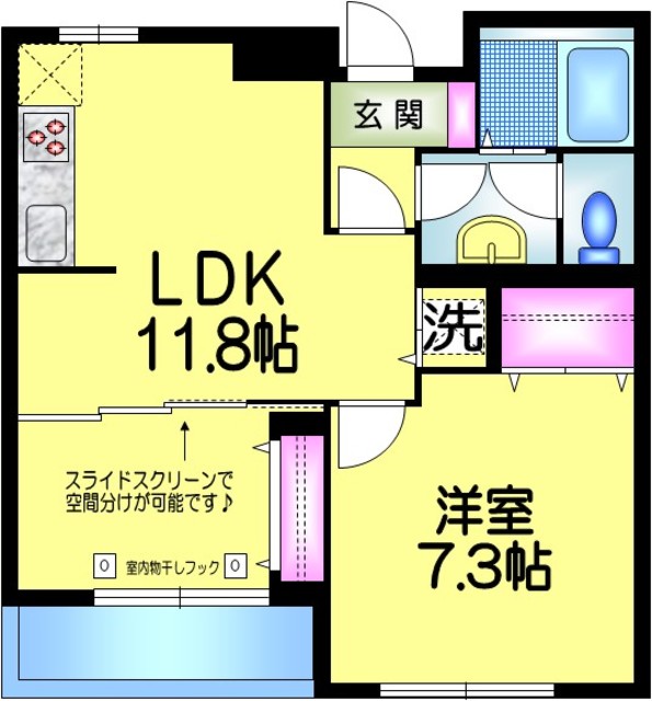 江戸川区春江町のアパートの間取り