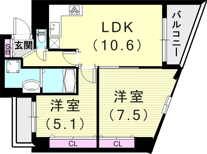 マノワール・ラ山本通の間取り