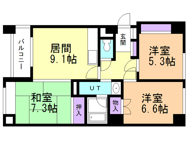 ファインズ学園通の間取り