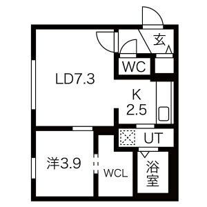 札幌市豊平区月寒東一条のマンションの間取り