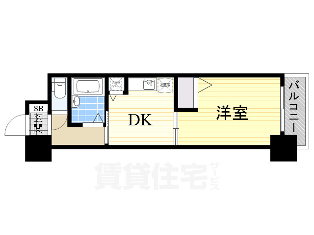 大阪市淀川区東三国のマンションの間取り