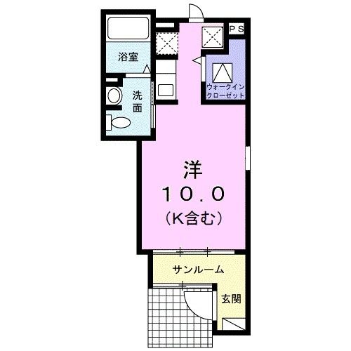 大竹市南栄のアパートの間取り