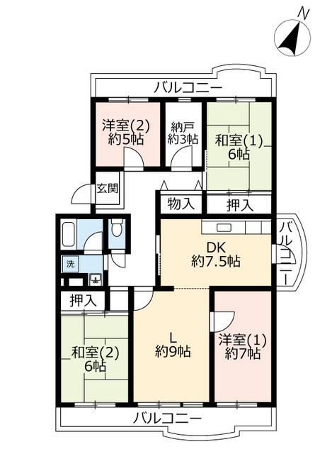 ＵＲ洛西竹の里の間取り