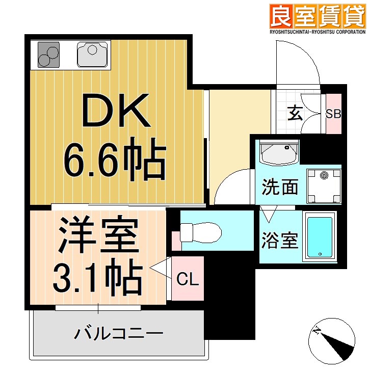 名古屋市中区千代田のマンションの間取り