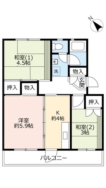 ＵＲ泉北桃山台一丁の間取り