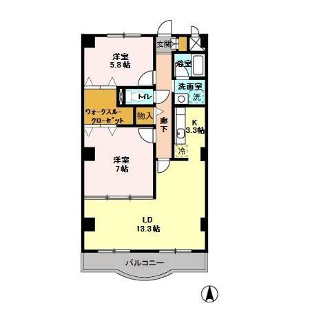 市川市堀之内のマンションの間取り