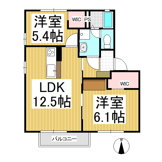 ディアス森上　Ａ棟の間取り