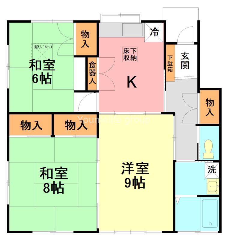 茅ヶ崎市柳島海岸のアパートの間取り