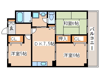 明石市貴崎のマンションの間取り