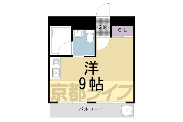 京都市左京区北白川大堂町のマンションの間取り